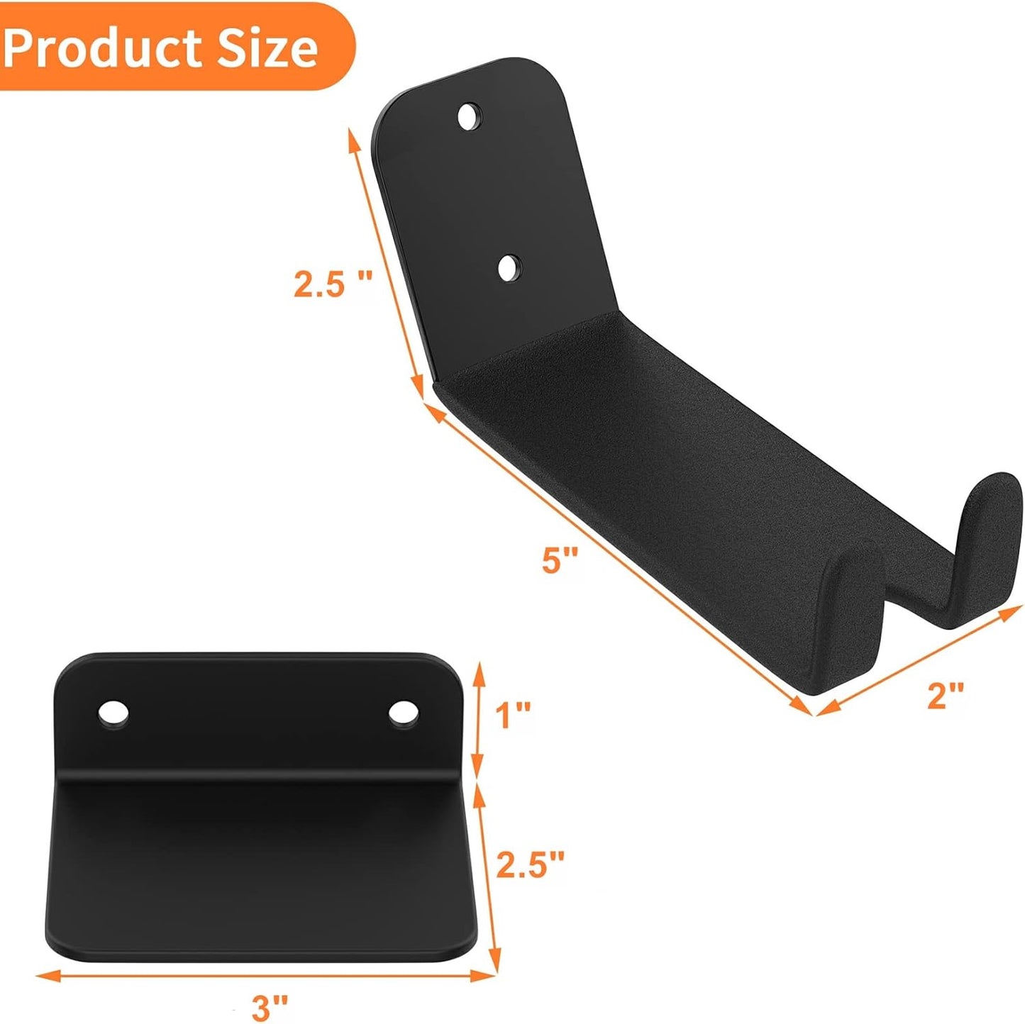 WALMANN 3 Pack Bike Pedal Hanger Wall Mount, Heavy Duty Horizontal Bike Rack for Garage Wall, Holds Up to 70LBS