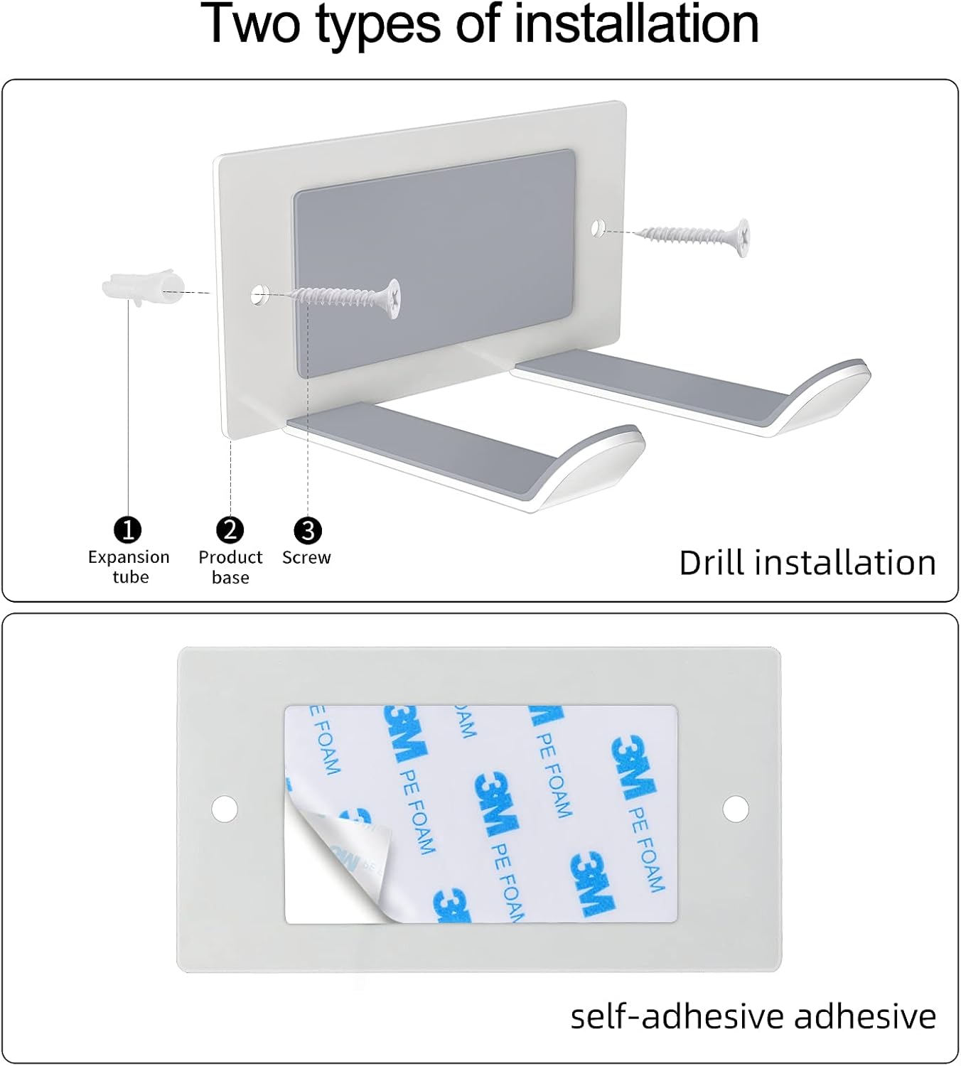 FLE Hair Dryer Holder Wall Mounted Self Adhesive,Hair Blow Dryer Rack Organizer Compatible with Most Hair Dryers,White
