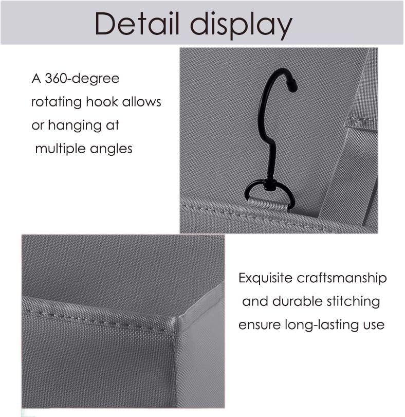 Bedside Caddy Bedside Storage Organizer,Bed Caddy With Thickened Material Suitable for Homes, Dormitories, Hospitals, Cribs, RVs,Great for Magazines,Books,Remote, Phone (Grey)
