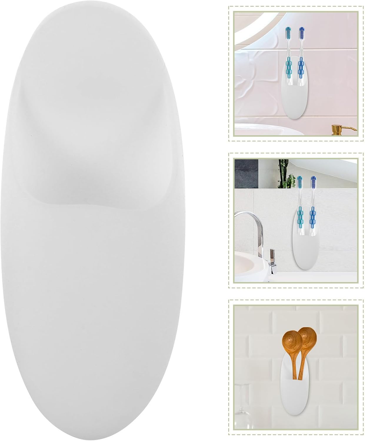 Garneck 2pcs Wall-mounted Toothbrush Holders for Electric Brushes and Shavers Bathroom Organizer with Toothpaste Storage Rack Non-slip Comb and Makeup Tool Stand