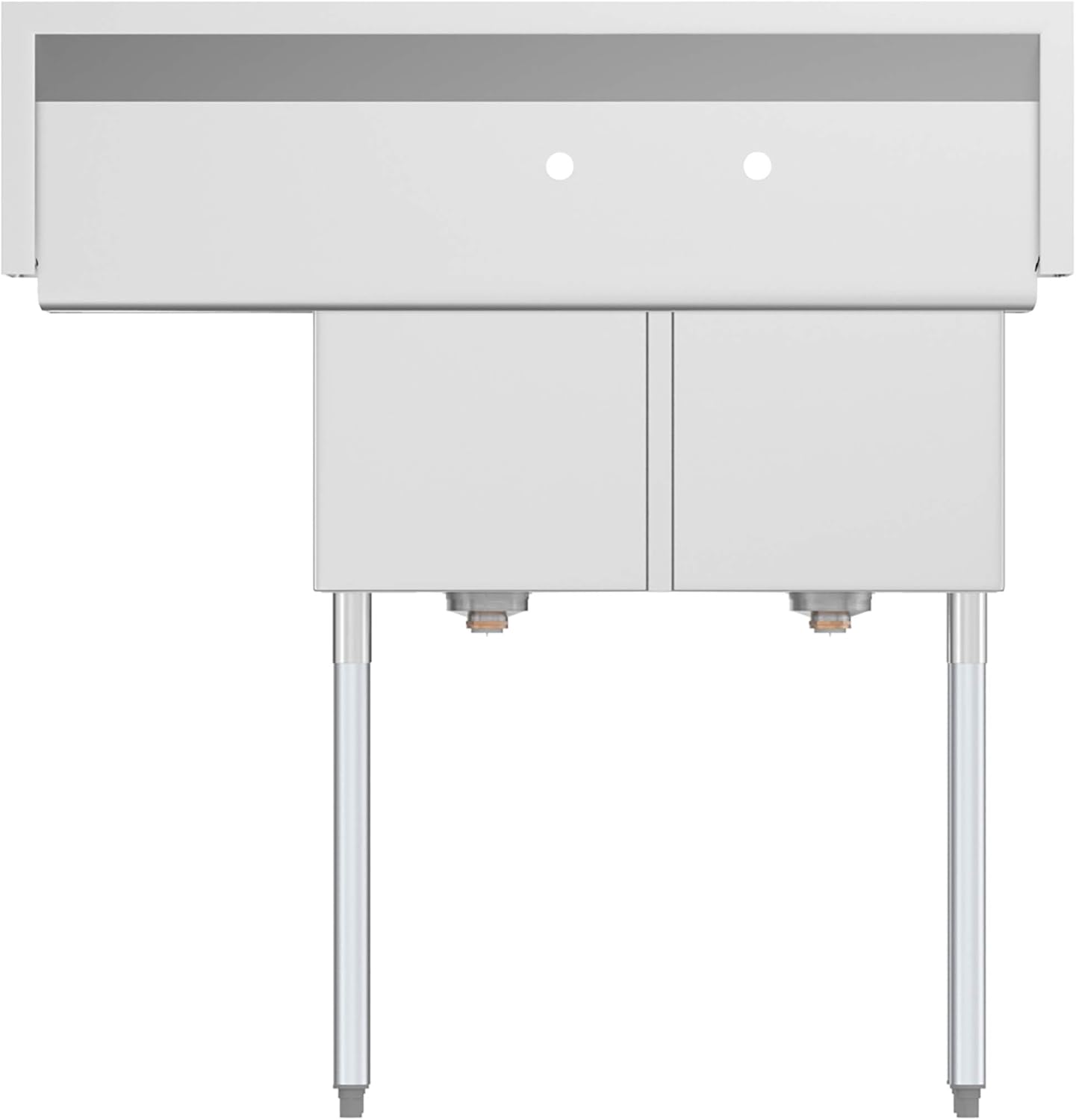 KoolMore 2 Compartment Stainless Steel NSF Commercial Kitchen Prep & Utility Sink with Drainboard - Bowl Size 14" x 16" x 11", Silver