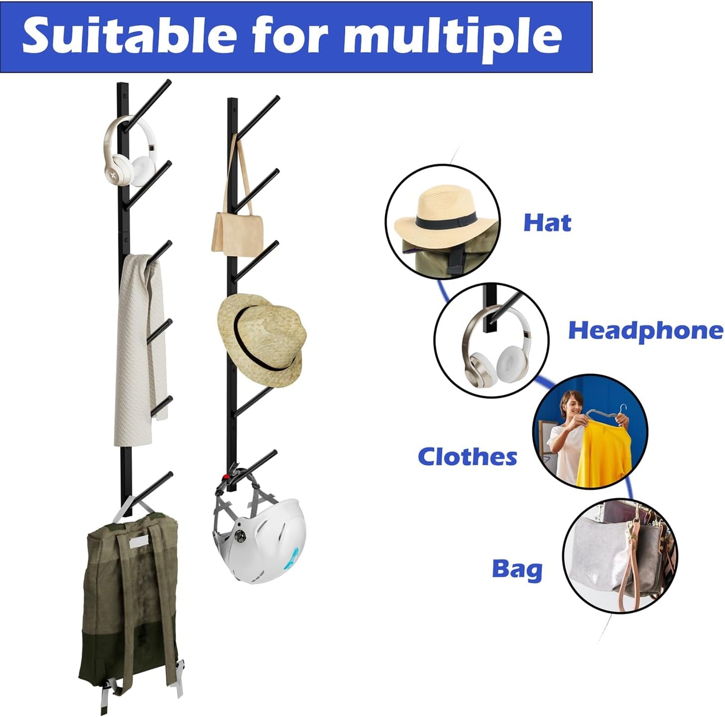 Skateboard Wall Mount, Skate Board Wall Display Hanger Rack, Snowboard Wall Mount Ski Holder,Deck Wall Longboard Rack Storage(6-layers)