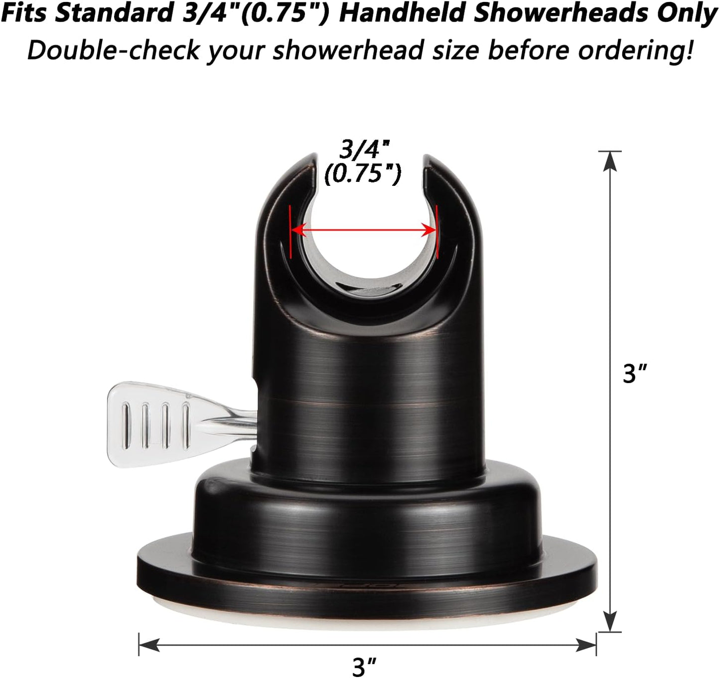 BOPai Suction Cup Shower Head Holder for Handheld Shower – No Drill, for Smooth Surfaces Only, Vertical Mount Only, Oil Rubbed Bronze