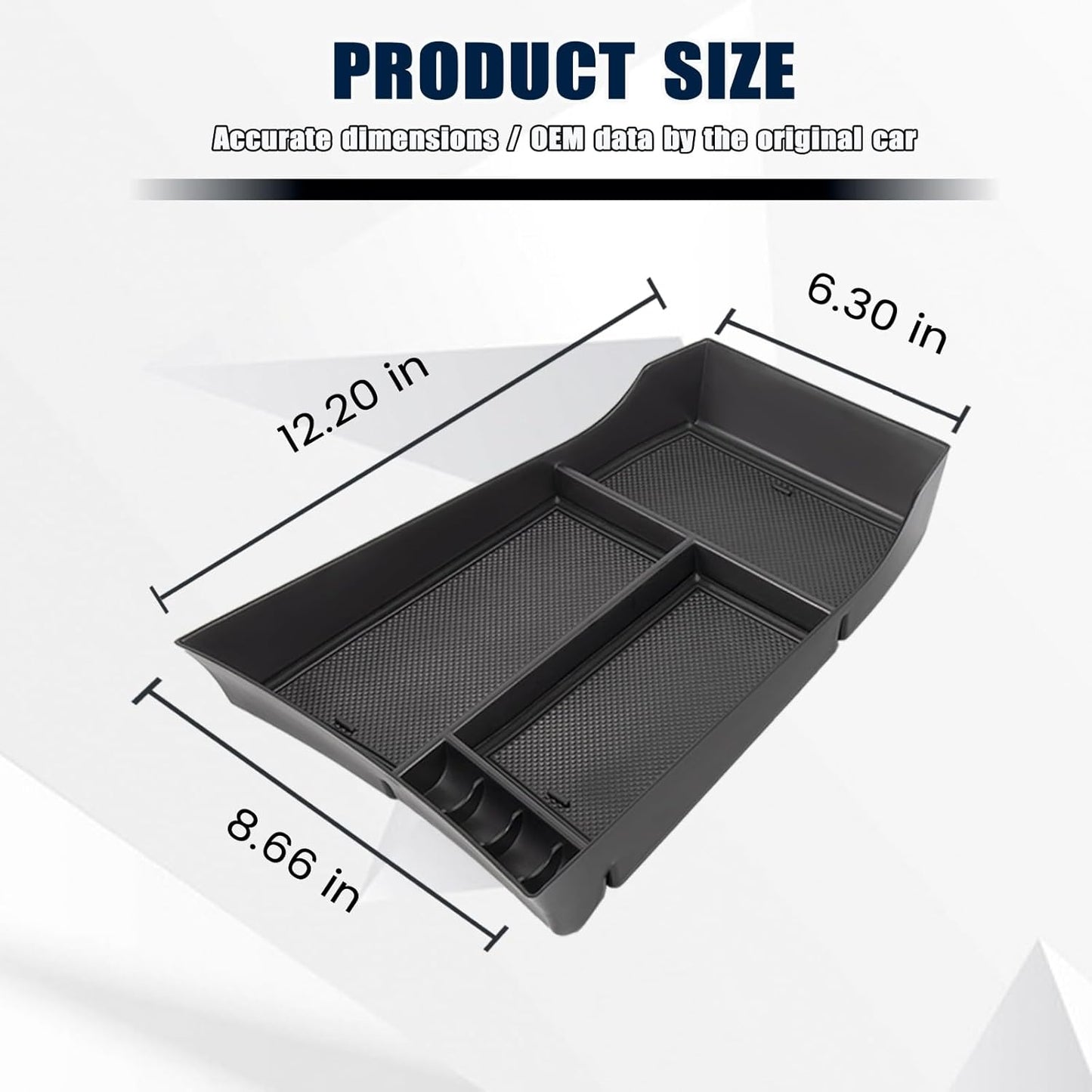 Center Console Organizer Compatible with Nissan Rogue 2021-2025 2026 Armrest Storage Box Insert Tray Interior Secondary Accessories (Lower Center Console Tray)