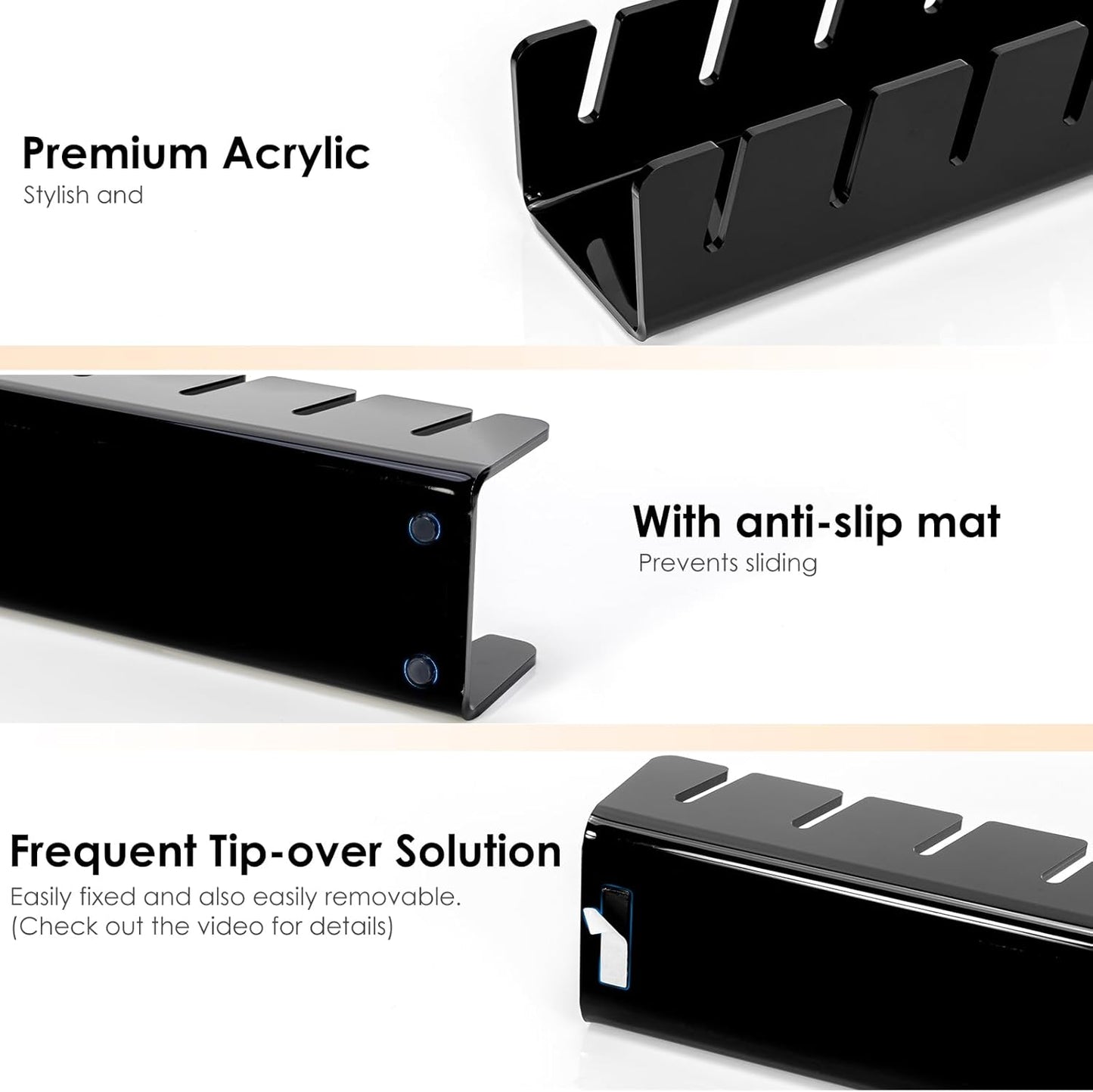 HAYVAN Hat Organizer for Baseball Caps 2 Packs, Acrylic Cap Storage Holder for Ball Cap, Golf Cap, Trucker Hat - Install-free | Easy Grab | Gift Idea | Minimalist(Black)