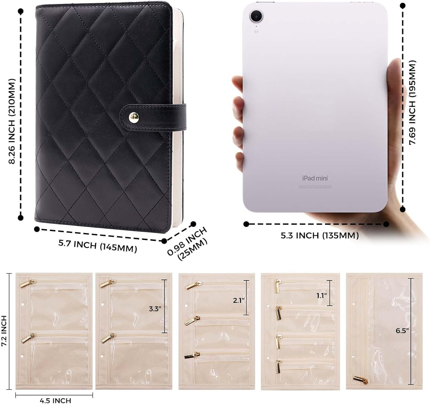 Travel Jewelry Organizer Case , Portable Jewelry Organizers Storage Book, Compact Jewelry Roll for Earrings, Rings, Necklaces - Perfect Jewelry Travel Bag for Women