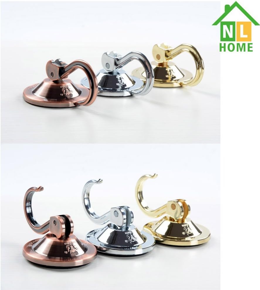 Powerful Wreath Hangers for Window or Glass Door, 4-Pack Powerful Suction Cup Hooks Utility Hooks, Antique Gold