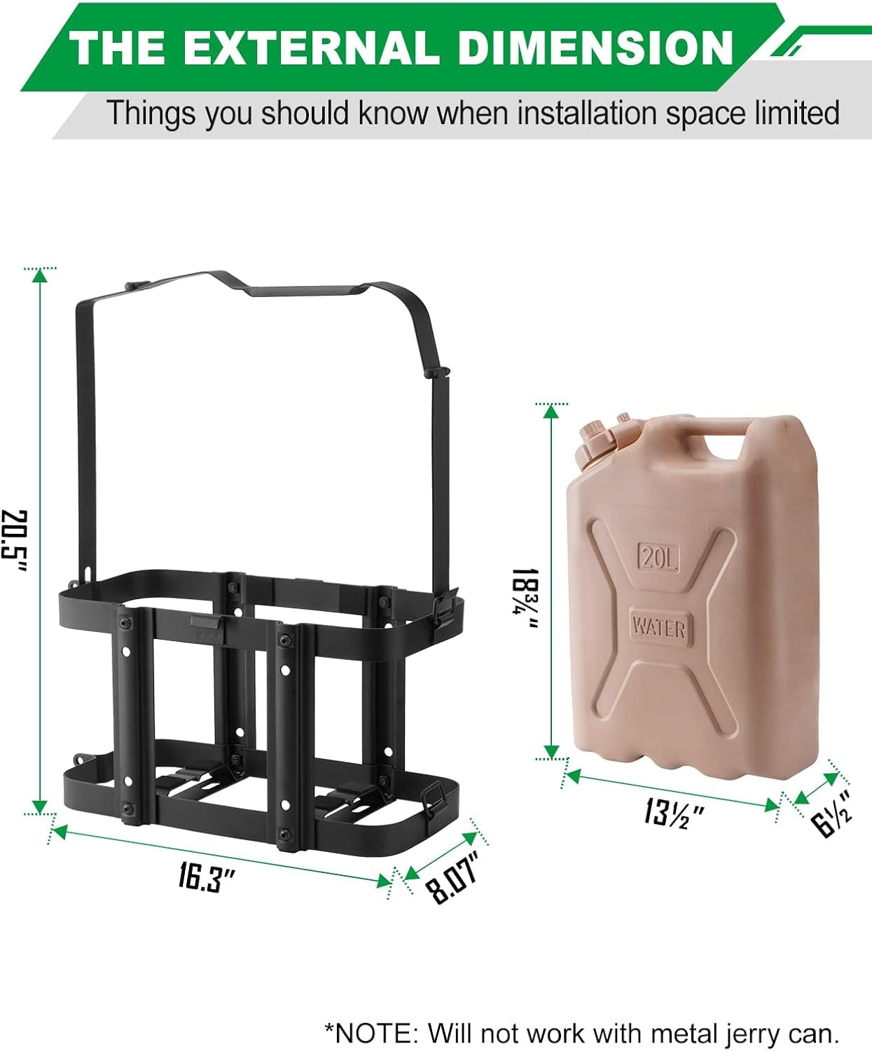 5 Gallon Water Storage Containers Holder Mount - Only Fit for Scepter Water Container and Fuel Can 20L - Lockable Mounting Bracket for Camping, RV, and Overlanding