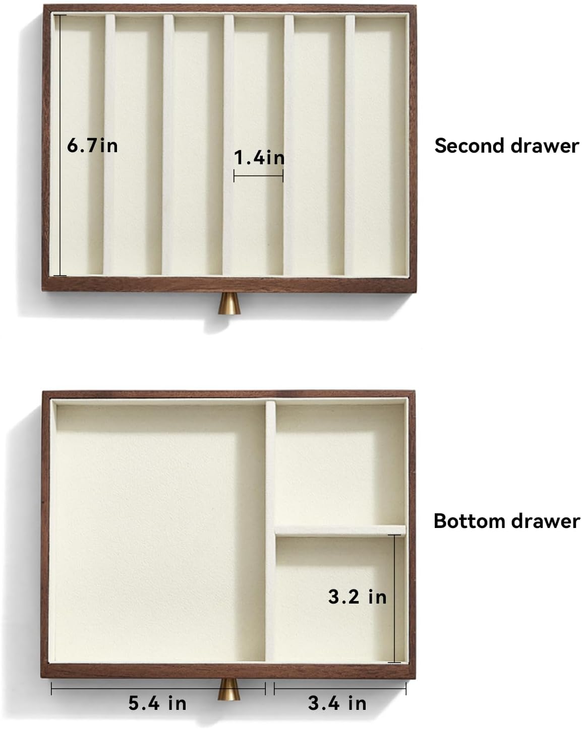 CHOSIN Black Walnut Wooden Jewelry Box for Women, 3-Layer Wood Jewelry Organizer with Glass Lid for Watches, Necklaces, Rings & Earrings Storage Christmas Gifts