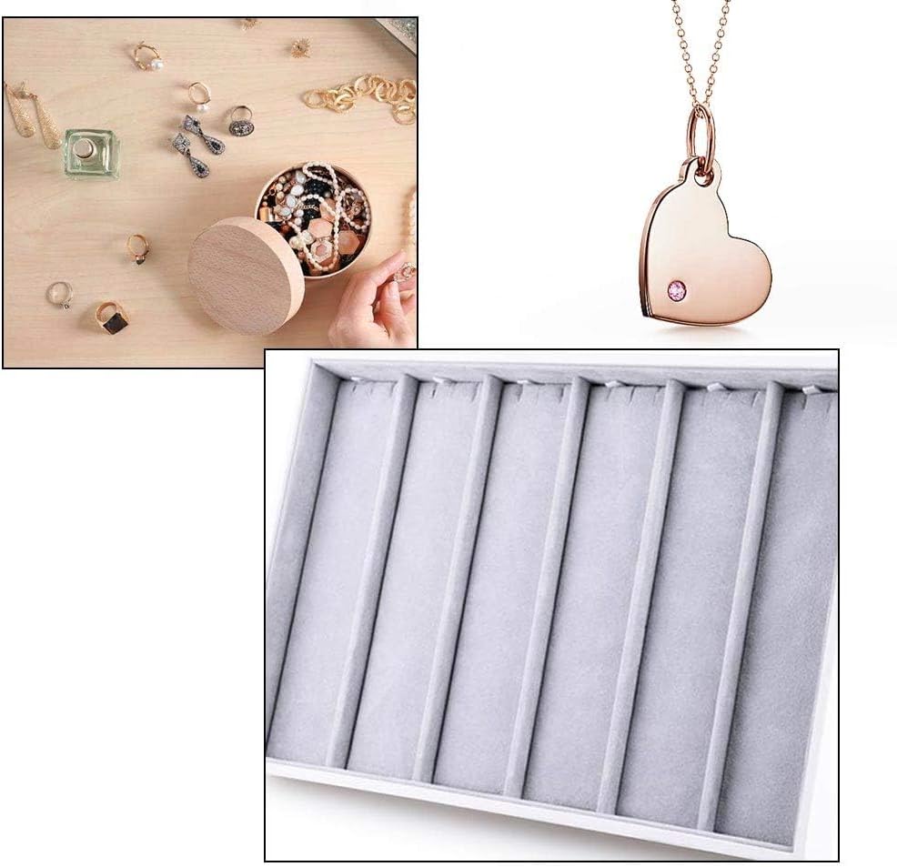 Oirlv Velvet Stackable Jewelry Tray Necklace Pendant Organizer Display Showcase Jewelry Storage trays