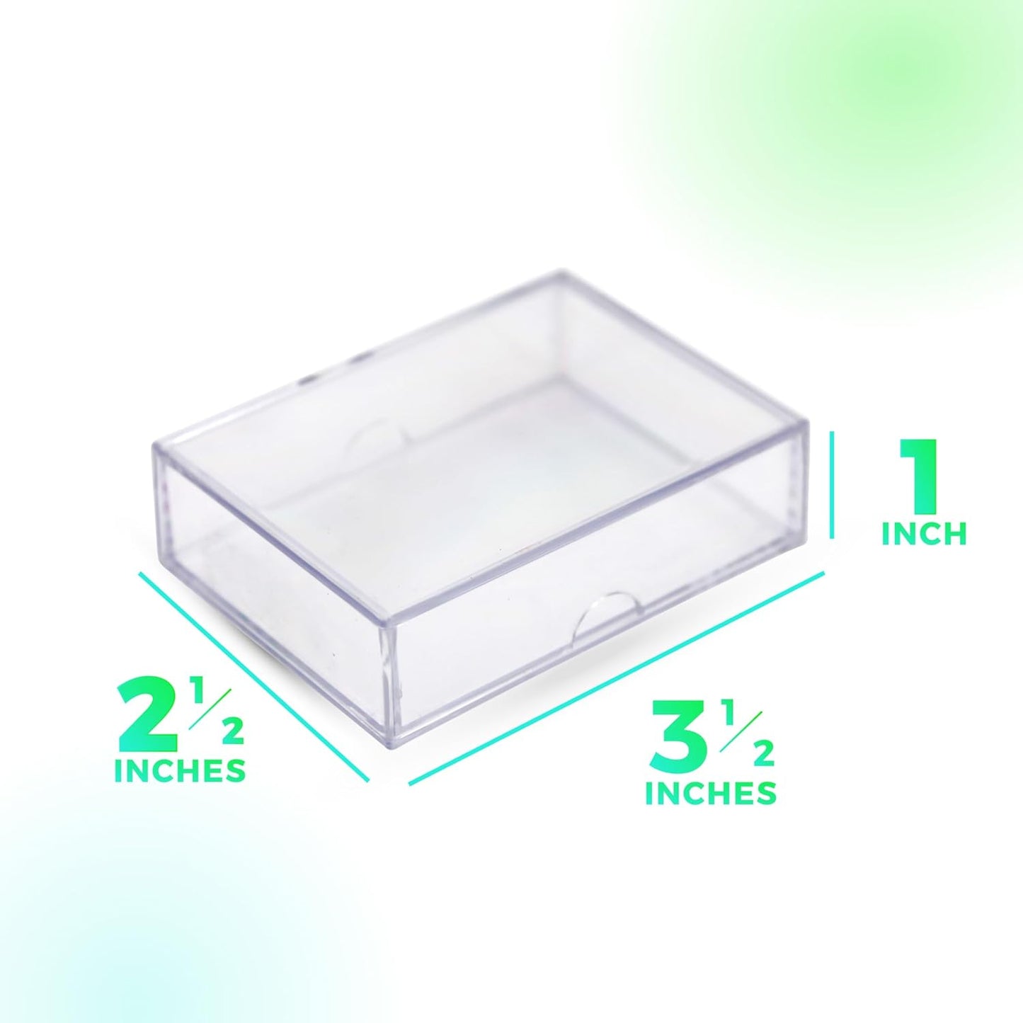 50 Pack Clear Acrylic Card Storage Boxes with Lids – 3 1/2" L x 2 1/2" W x 1" H Baseball Card Storage Box, Sports Card Boxes, Magic Card Storage Box and Playing Card Case – Made in USA
