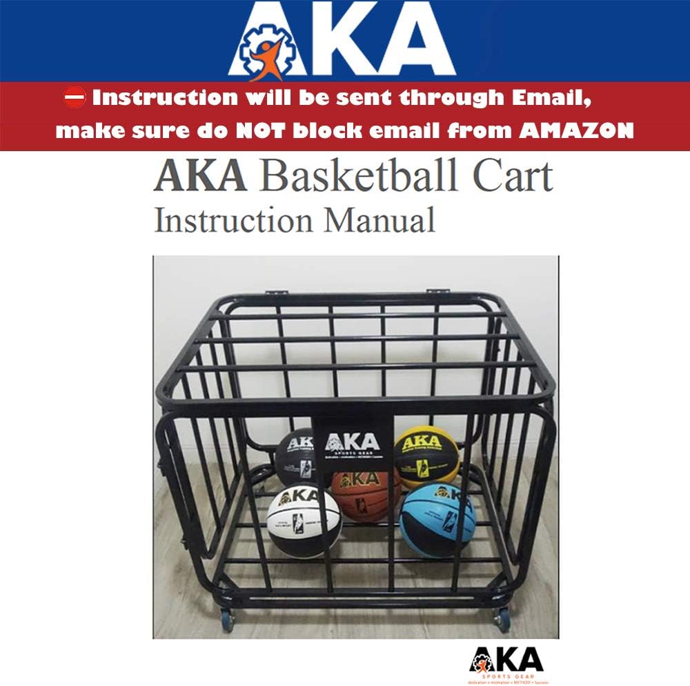 AKA Sports Ball Equpment Cart | Ball Storage for Soccer, Volleyball, Football | Ball Organizer | Ball Rack with Wheels