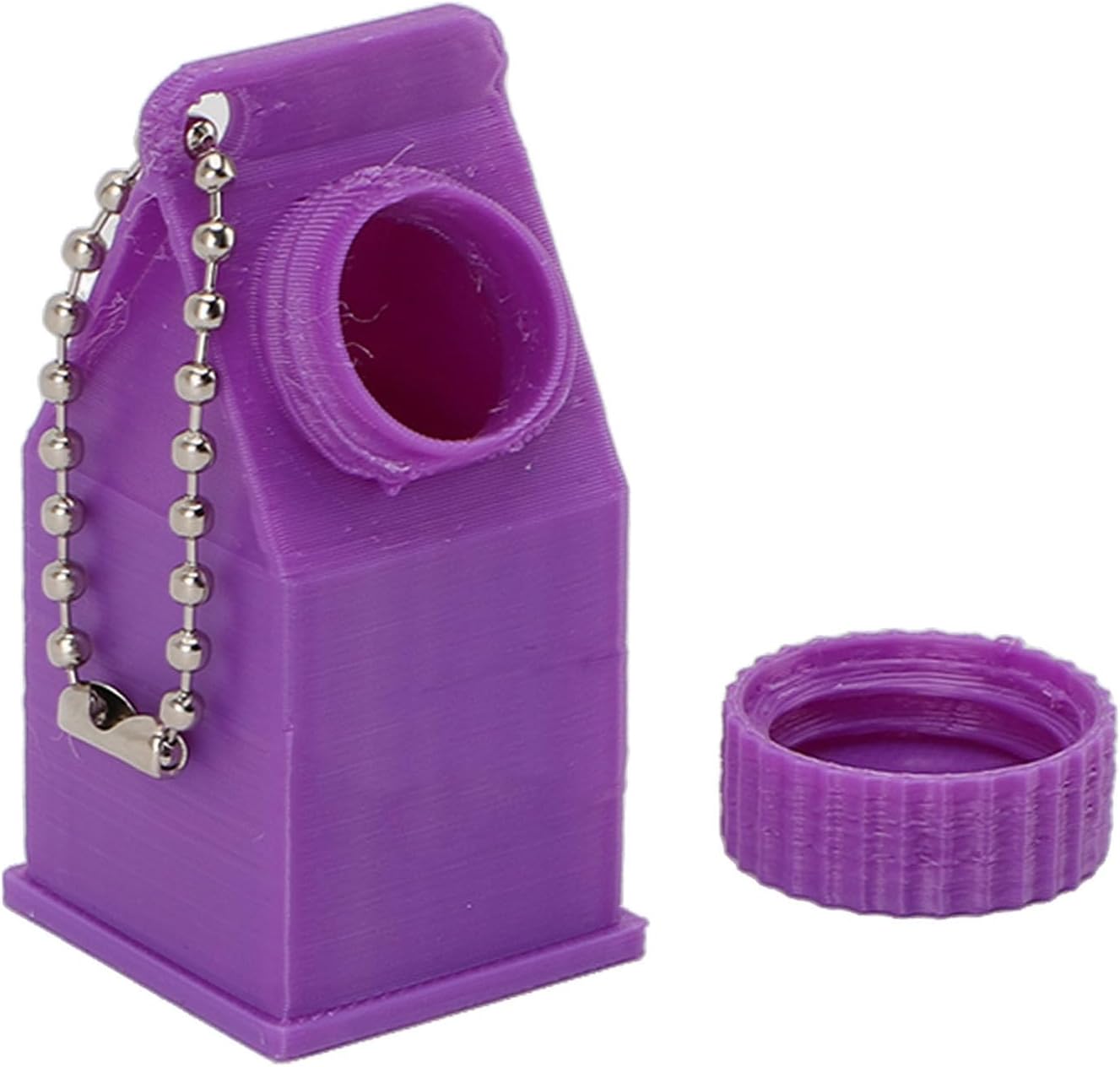 TOPINCN Milk Carton Box Keychain,Tolerant Holder Milk Carton Keychain Holder Mini Lactose Intolerance Pills Case Keychain Container (Purple)