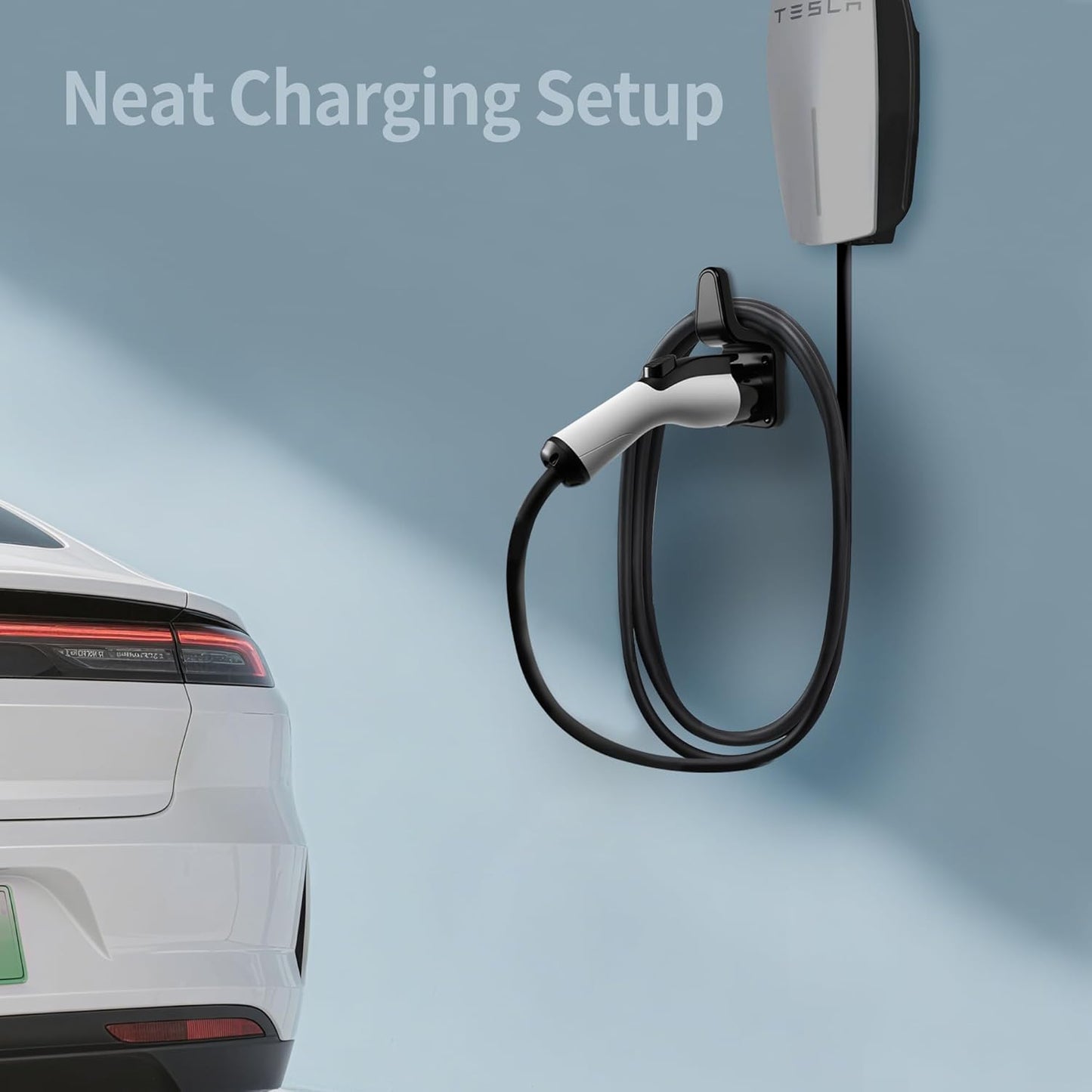 J1772 EV Extension Cable Holder, Level 2 EV Charger Extension Cord Holder, Heavy-Duty 240V EV Extension Cable Holder(Only Holder)