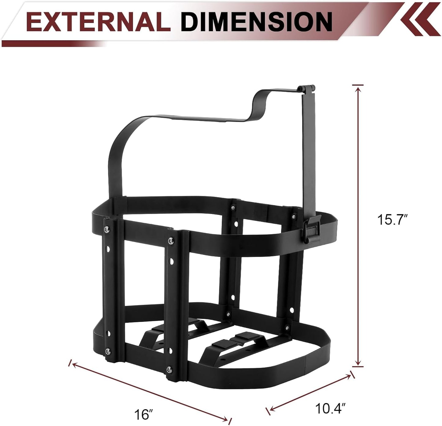 5 Gallon Gas Can Holder, Metal Steel Fuel Container Mount Bracket Compatible with No-Spill Gas Can for Model 1450, 1460, 1456 and 1547