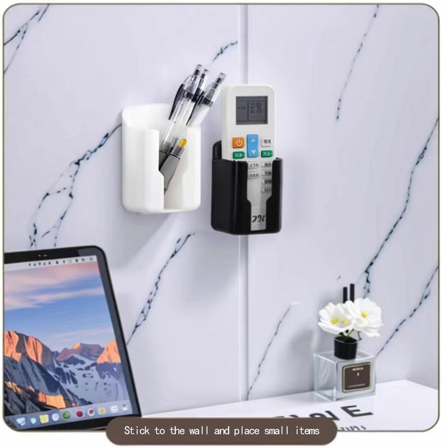 6pcs Remote Control Organizer Wall Adhesive Pen Holder for Home Office School Opening Design Easy Manipulate Clicker