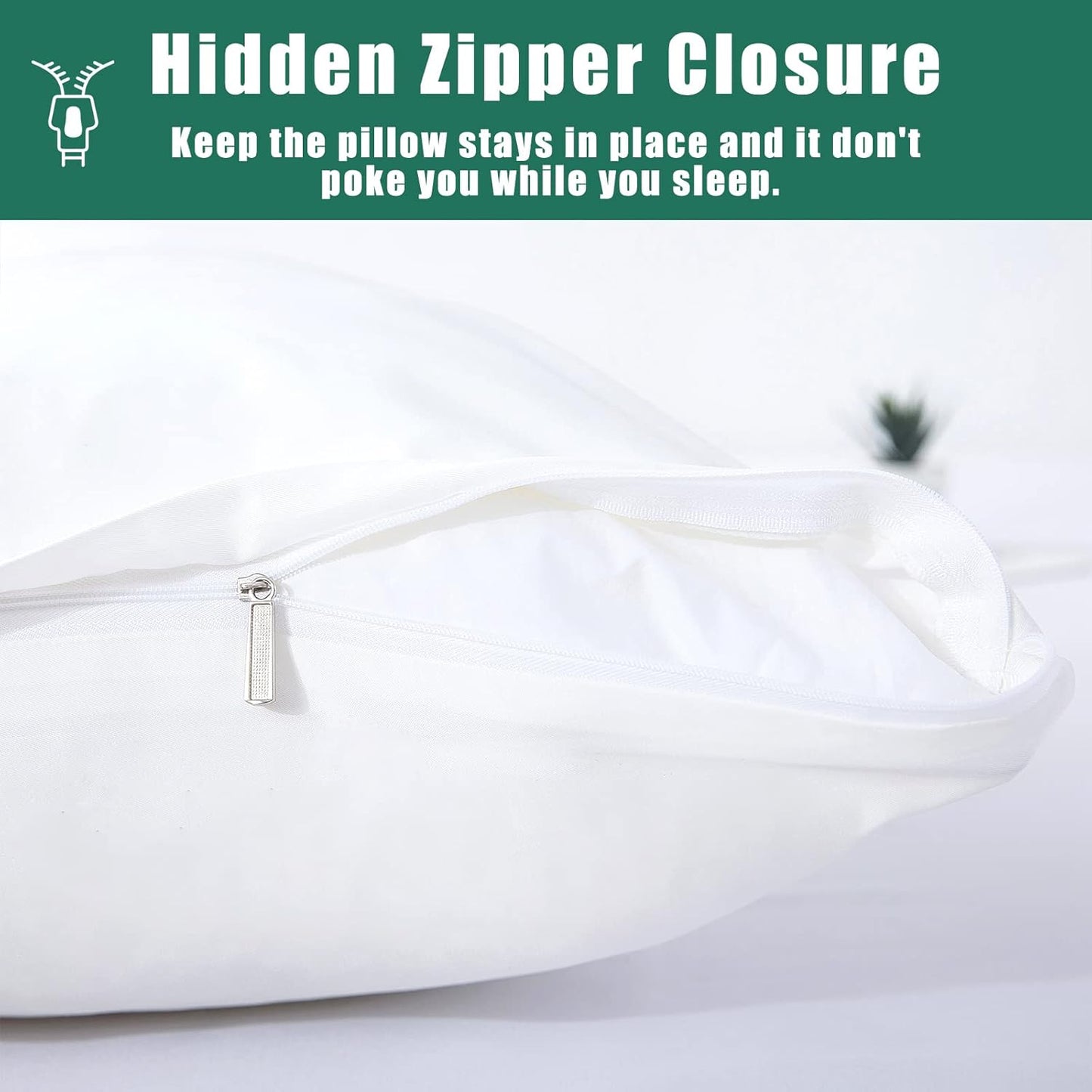 Body Cooling Pillow Cases Cover, Bamboo Rayon White Body Pillowcases with Zipper Closure, Cool and Breathable Pillow Case for Hot Sleepers and Night Sweats, 20x54 inches