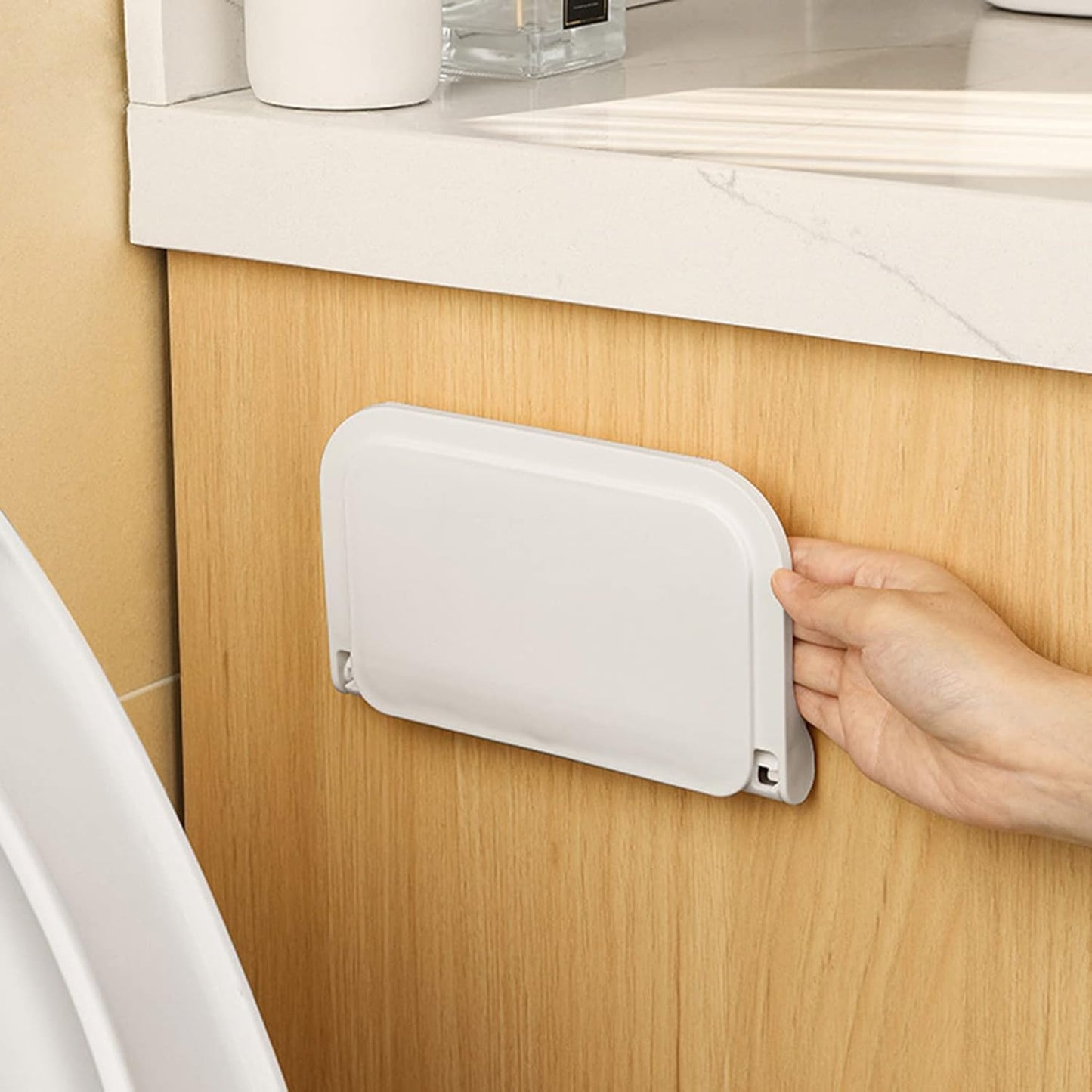Wall Mounted Small Floating Shelf, Foldable Adhesive Plastics Floating Shelf, Stick On Wall for Bathroom Kitchen, Wall Mounted RV-Shelves, Bedside Extra Storage