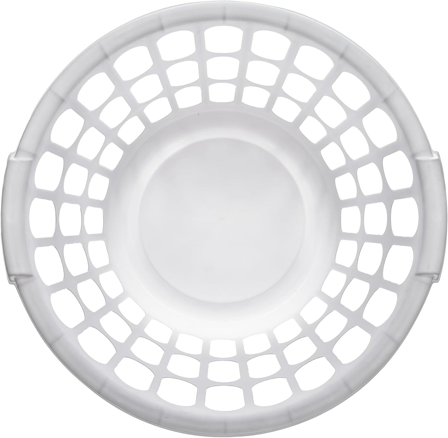 10-Pack Round White Plastic Laundry Basket, Suitable for Use in Bathrooms, Laundry Rooms, Bedrooms and Dormitories, Lightweight and Durable.