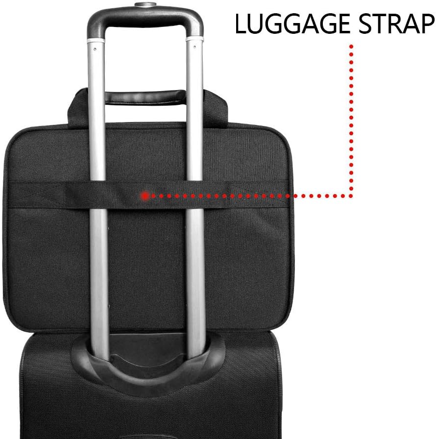 KROSER Laptop Bag 15.6 Inch Briefcase Messenger Bag Water Repellent Computer Case Shoulder Bag Durable Tablet Sleeve with RFID Pockets for Business/College/Women/Men - Black/Red