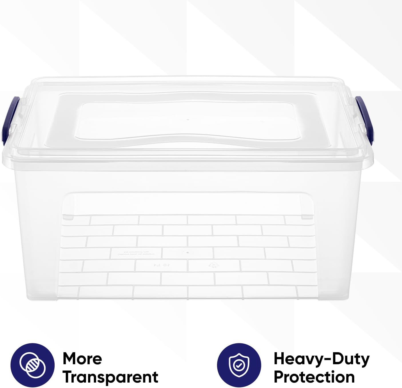 Superio Storage Bins with Lids- Clear Boxes for Organizing, Stackable Plastic Containers- BPA Free, Non-Toxic, Odor Free, Organizer for Home, Office, Dorm (6 Pack, 28.5 Qt)