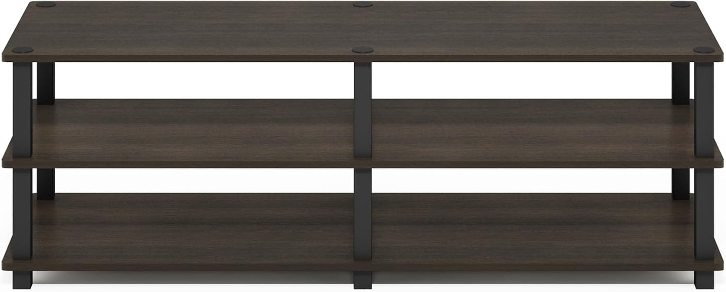 Furinno 14038DBR/BK TST No Tools 3-Tier Wide Shoe Storage Rack, Dark Brown/Black 47 Inch