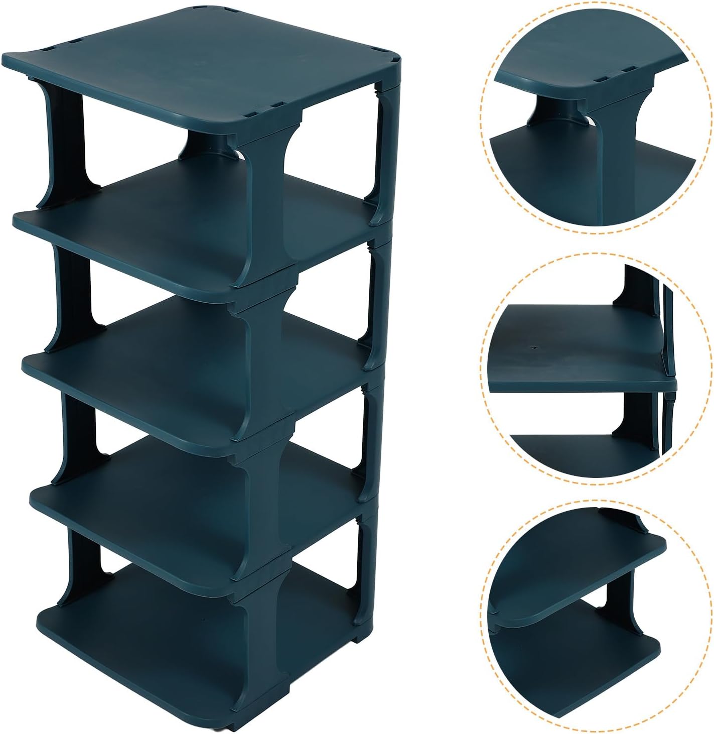 Garneck Multi-layer Plastic Shoe Organizer Rack Sturdy Walkway Storage Shelf for Hallway DIY Combination Compact Space-saving Shoe Holder for Entryway and Closet