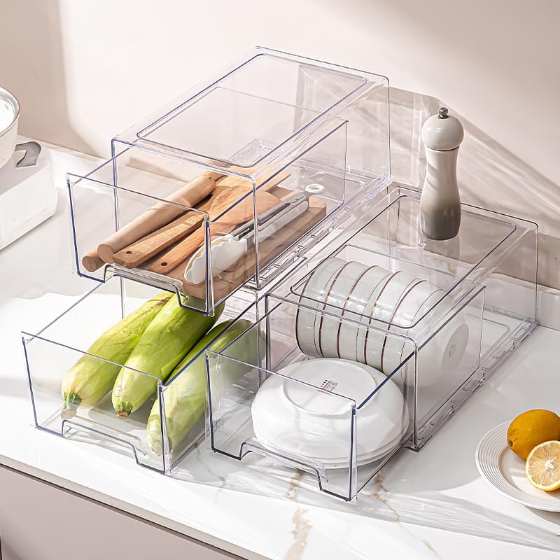 clear Drawer-Type Plastic Storage Box Bins Organizer,Family First Aid Kits Medicine cabinet Box Organizer,Closet ,Shelf,Ointments, Adhesive Bandages,Cosmetics,Office Items (clear, 2L Extra Large)