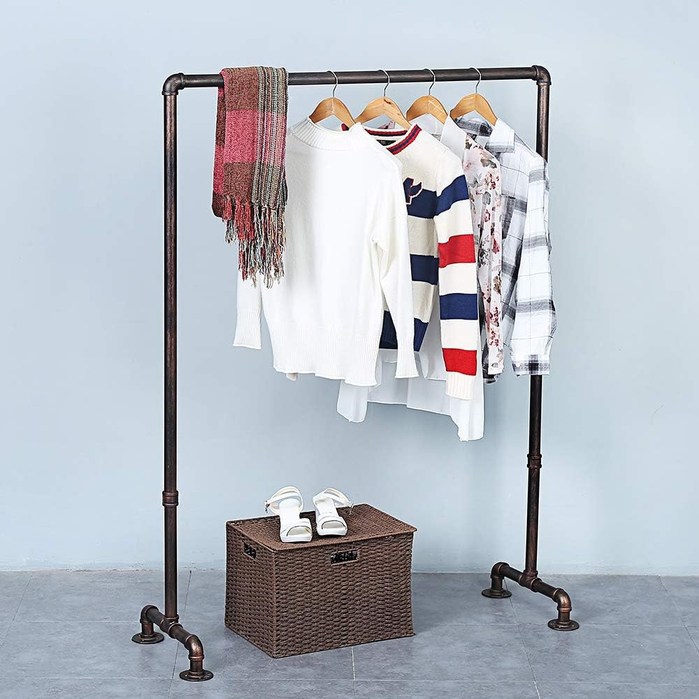 Industrial Pipe Clothing Rack 59in,Clothes Racks for Hanging Clothes,Heavy Duty Garment Display Rack
