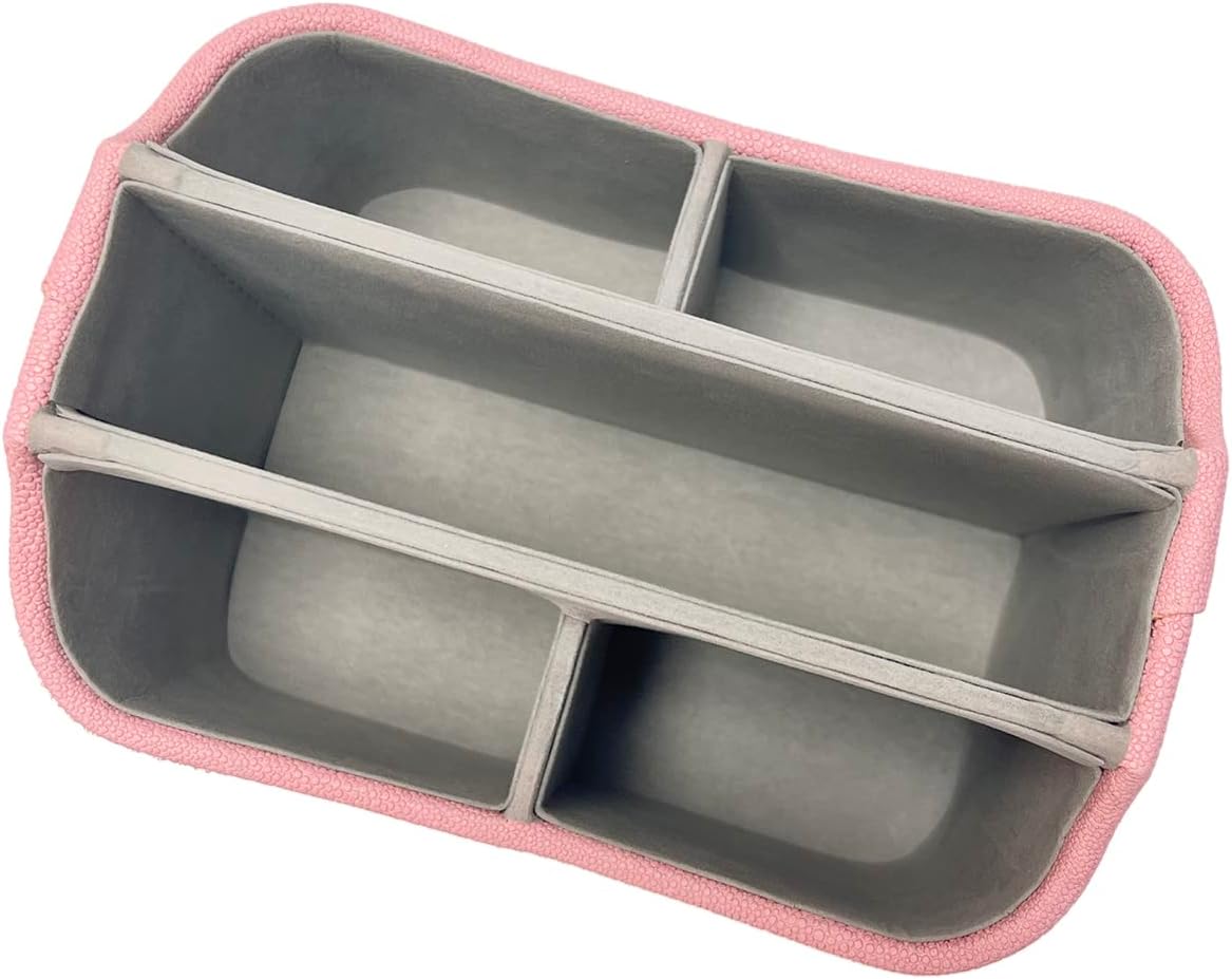 UnionBasic Rotating Desk Organizer, 360 Degree Desk Spinning Caddy, Desktop TV Guide/Mail/Media/Remote Controller Holder Organizer,Fishskin Pink