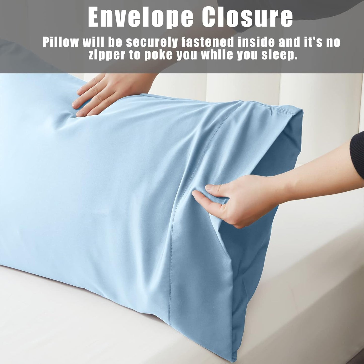 Pillow Cases King Size 2 Pack, Bamboo Rayon Cooling Pillowcases with Envelope Closure, Cool Breathable Pillow Case for Hot Sleepers & Night Sweats, 20x40 inches,Aqua Blue
