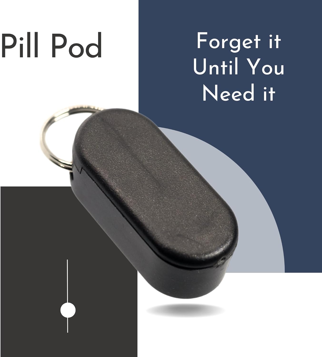 Magnetic Keychain Pill Holder - Compact, Durable, Lightweight with Sleek Minimalist Design - Secure, Discrete, Portable Pill Holder Keychain for Everyday Use (Midnight)