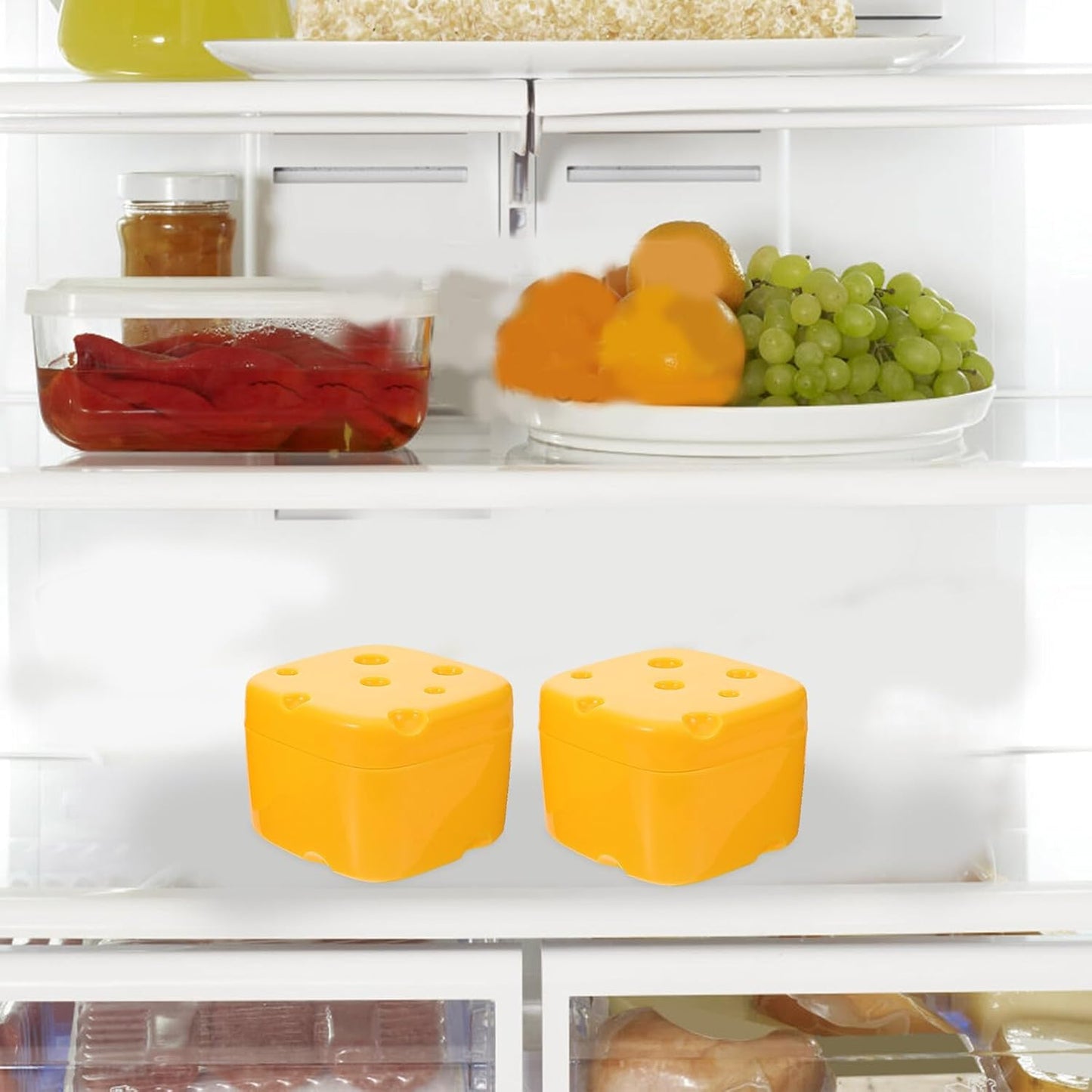 2pcs Slice Cheese Storage Containers with Sealing Lid for Refrigerator Practical Abs Butter and Cheese Keeper Boxes Kitchen Food Storage Bins for Freshness Preservation