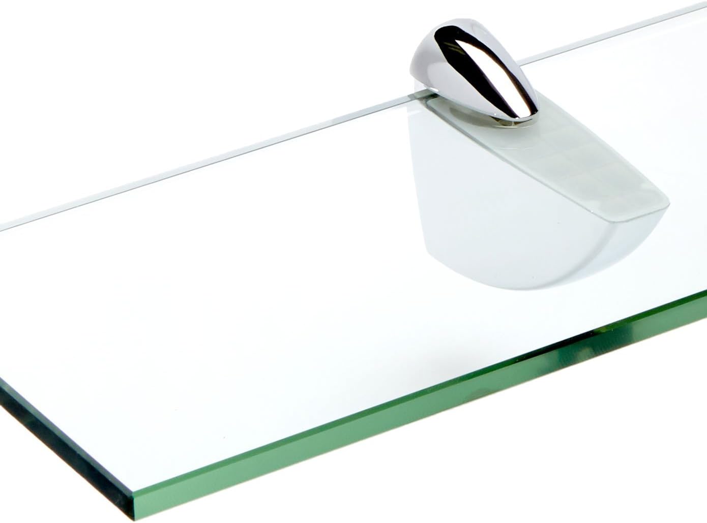 Spancraft Glass O-6x12-Chrome Oriole Glass Shelf, Chrome, 6" x 12"