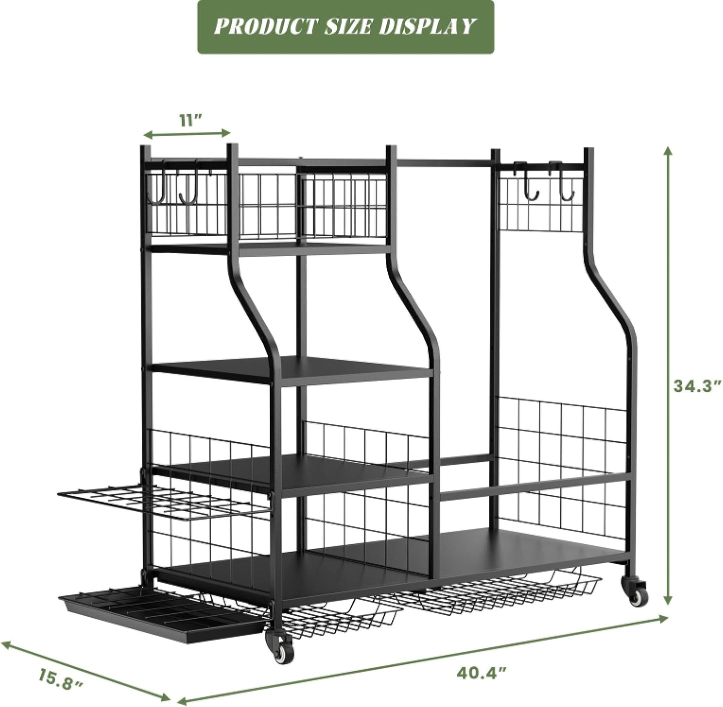Golf Organizer for Garage, 3 Bag Golf Bag Holder Stand with Shelves & Club Rack, Multi-Functional Adjustable Golf Equipment Storage System