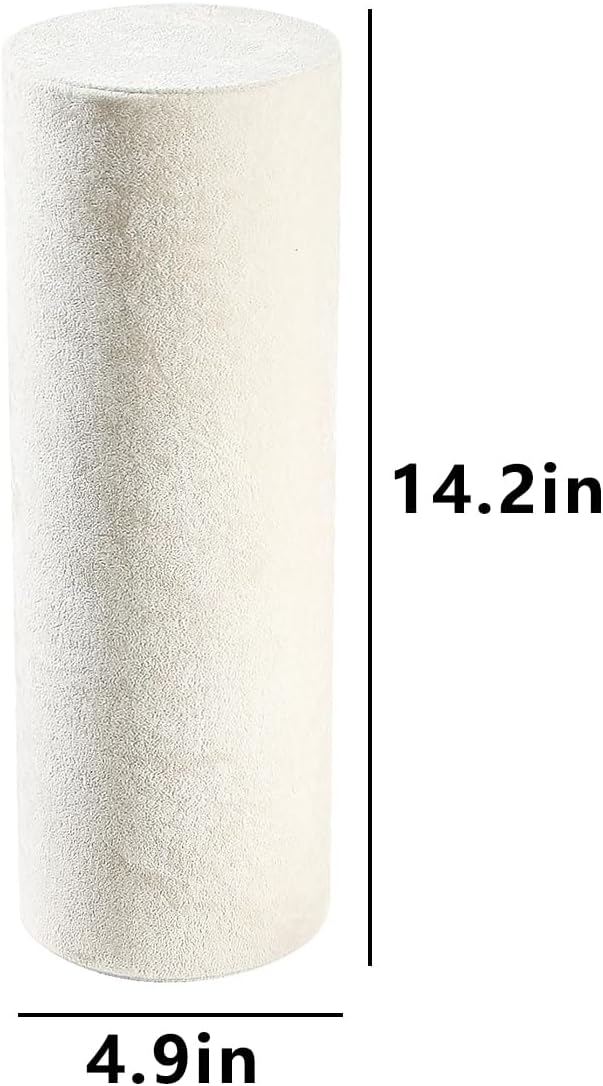 Coward Vertical Beige Headband Holder Organizer, Headband Organizer Display Stand,Hairband Storage Tower for Women Girls (beige velvet)