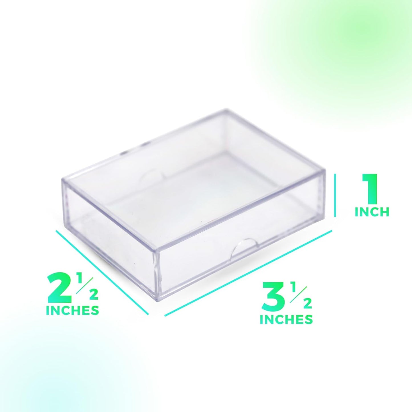 10 Pack Clear Acrylic Card Storage Boxes with Lids – 3 1/2" L x 2 1/2" W x 1" H Baseball Card Storage Box, Sports Card Boxes, Magic Card Storage Box and Playing Card Case – Made in USA