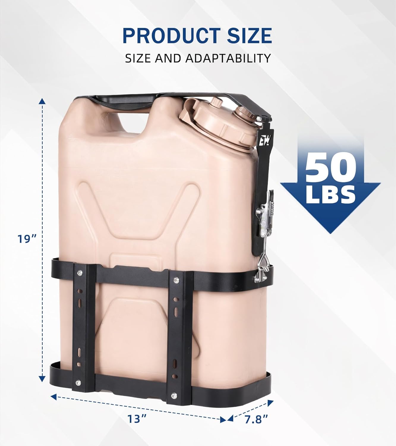 ELITEWILL 5 Gallon Water Containers Mount Holder, Lockable 20L Water Storage Bracket, Fit for Scepter Water Container & Gas Can Holder for Camping, RV, Off-Road and Overlanding