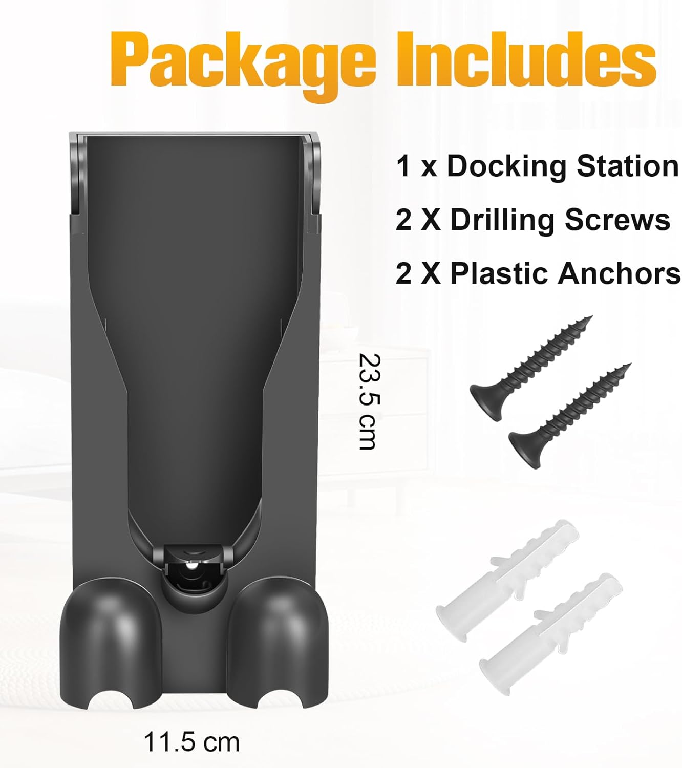 V11 Wall Mount Charger Holder for Dyson V11 V15 Vacuum Docking Station Bracket Attachment Charging Dock Accessories Replacement Part No. 970011-01/970011-02