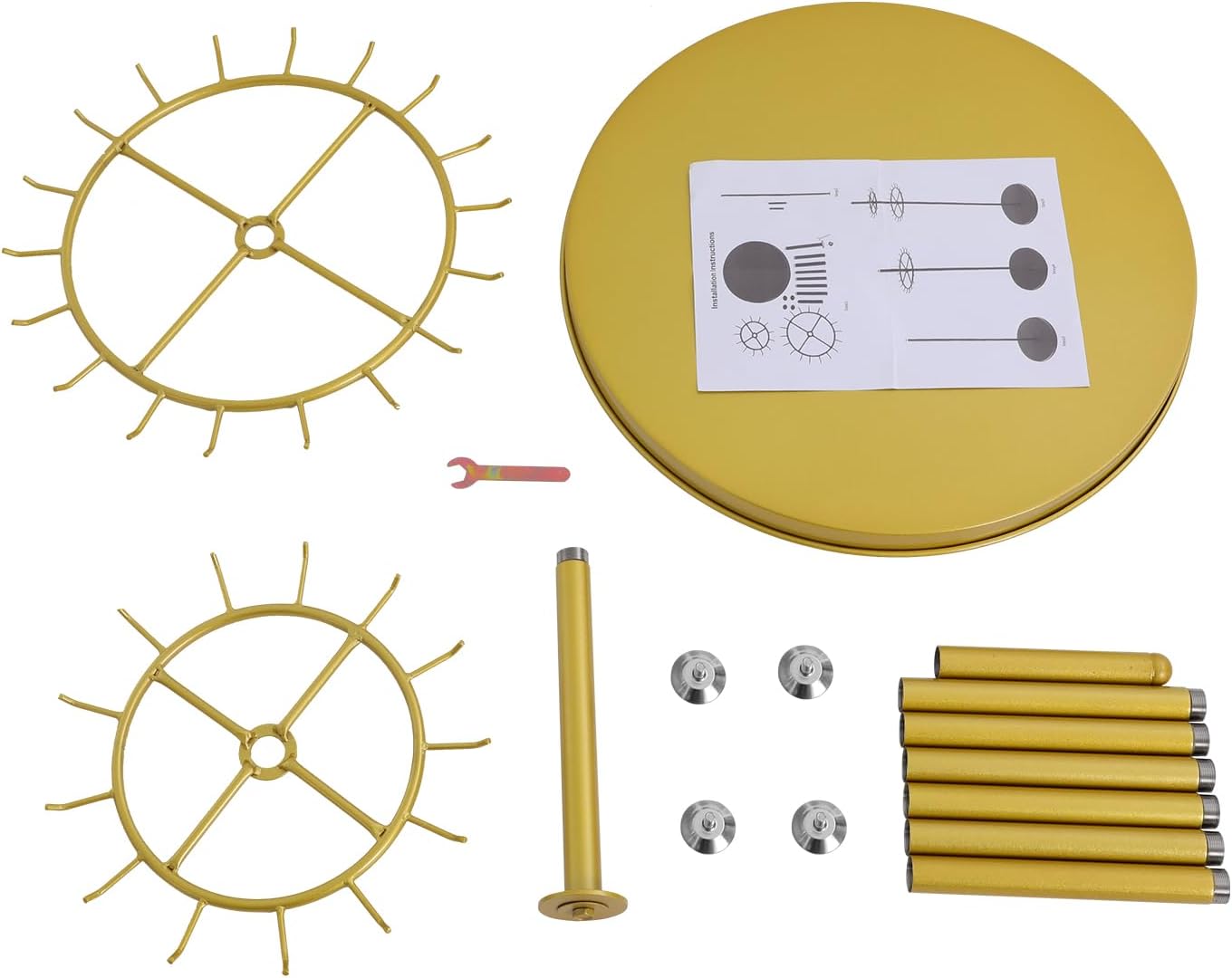 Gold Belt Display Scarf &Ties Rack Stand, 360° Rotation Floor Mounted Belt Hanger, Metal Men Closet Belt Organizer Holder Jewelry Necklaces Purse Hanger Shelf for Clothing Store Retail & Home