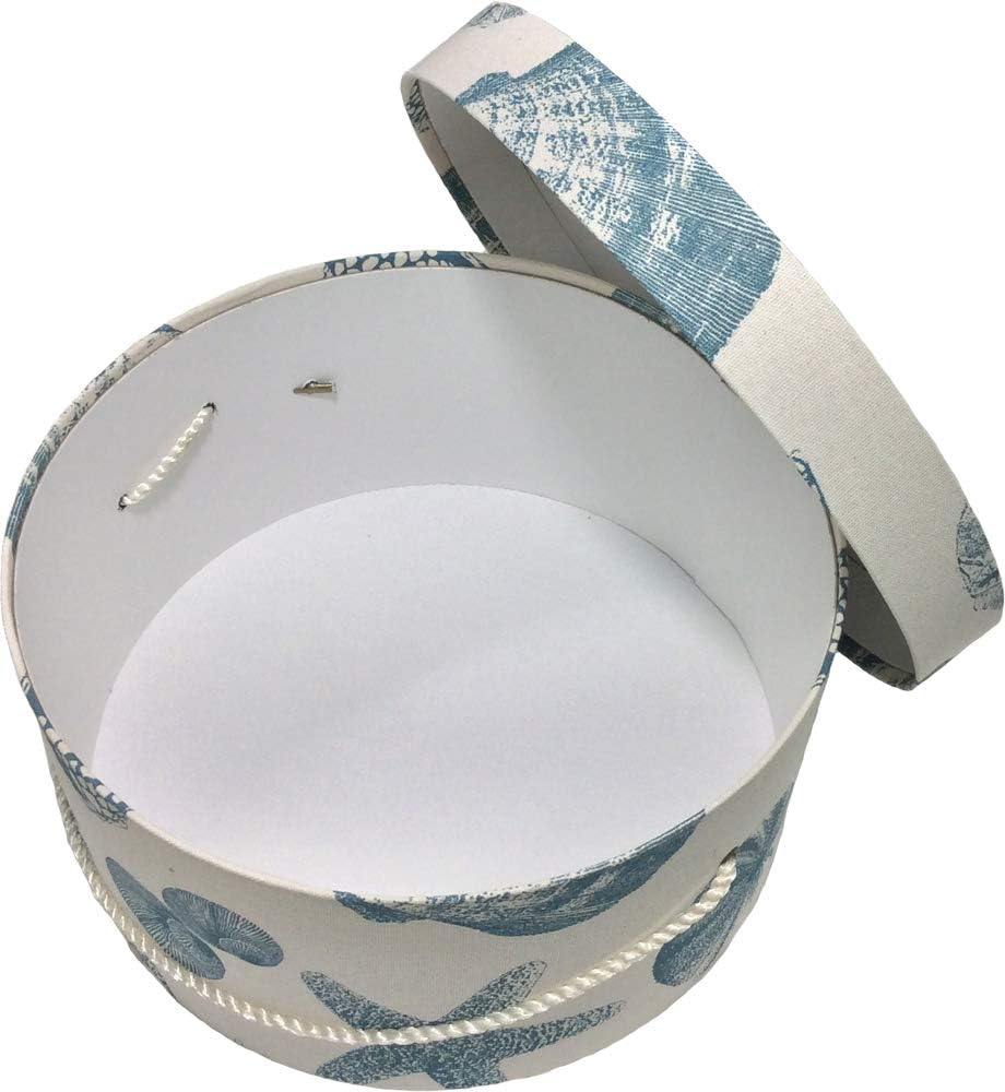 Sarah's Hat Boxes Classic Shells Hat Box โ 8.75" x 4.5" (Dia. x Ht.) Handmade in USA โ Odorless Non-Toxic Adhesive, Cording Handle โ Premium Storage for Hats & Accessories