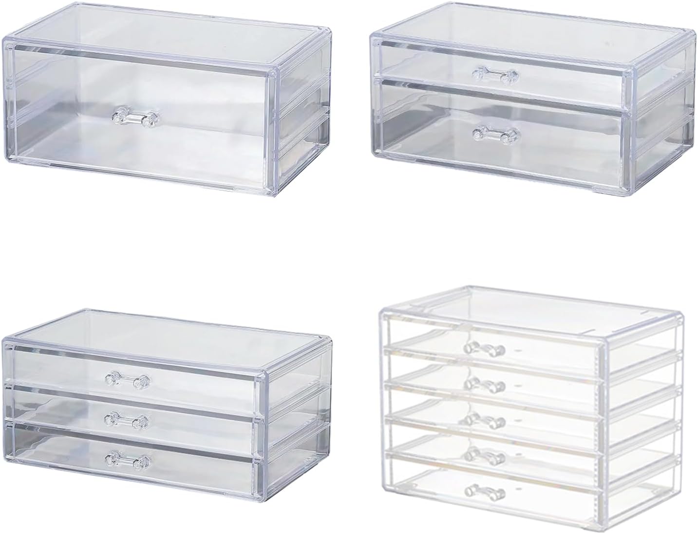 Space Saving Acrylic Cosmetic Storage Drawers Multi Drawers Acrylic Organizer Modern Jewelry Organizer for Organizing Cosmetics and Jewelry