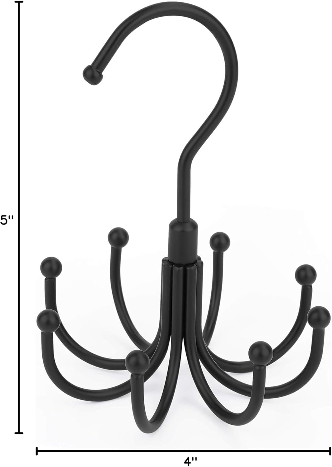 2 Pack Belt Hanger, Space Saving Belt Organizer for Closet, Max 48 Storage Capacity, Rotating Belt Rack Closet Organizers and Storage for Hanging Belt, Ties, Black