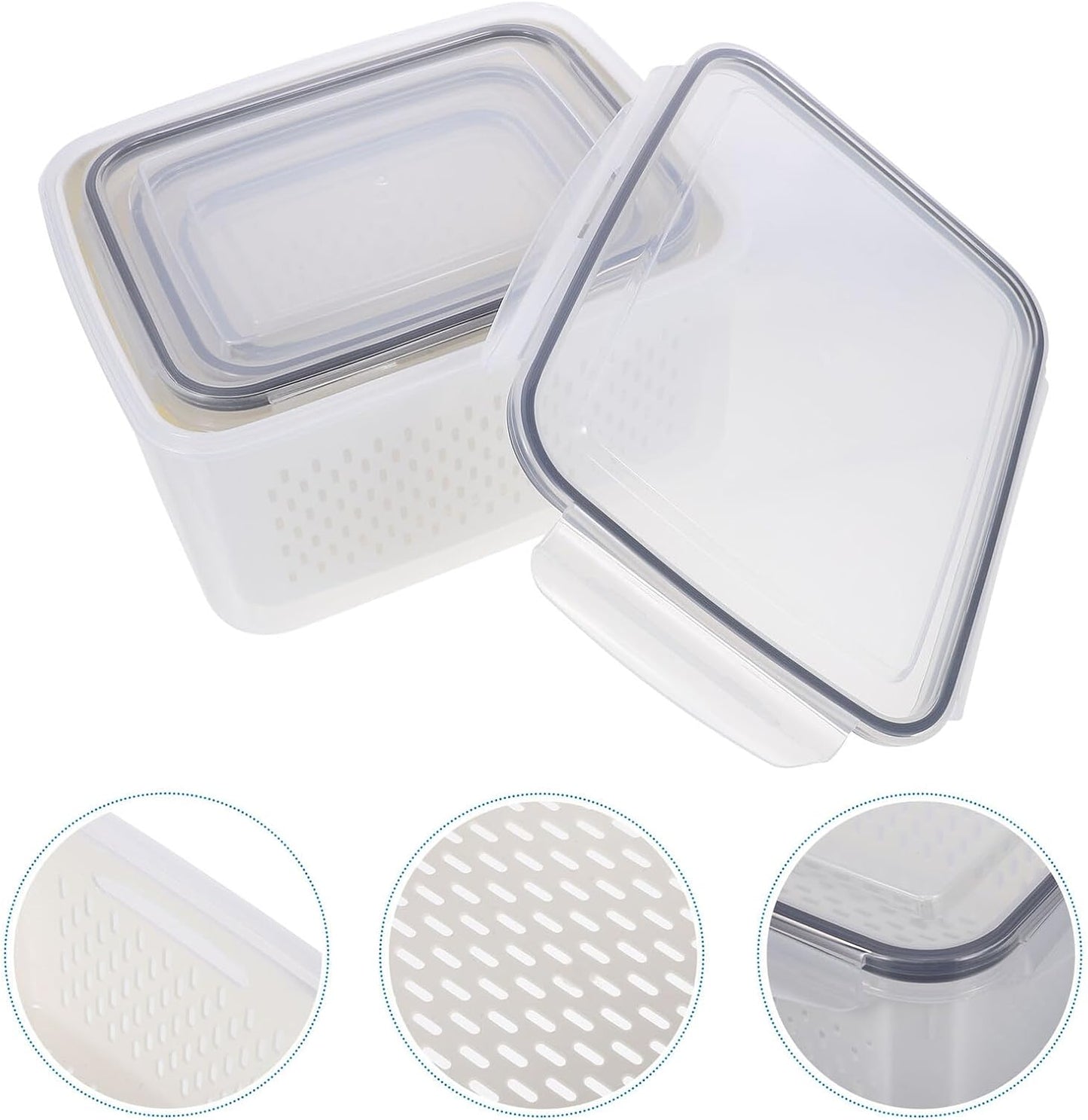 Stackable Refrigerator Organizer Bins Multipurpose Vegetable Fruit Storage Containers with Drainage for Fridge Kitchen Fresh-Keeping and Organized Produce