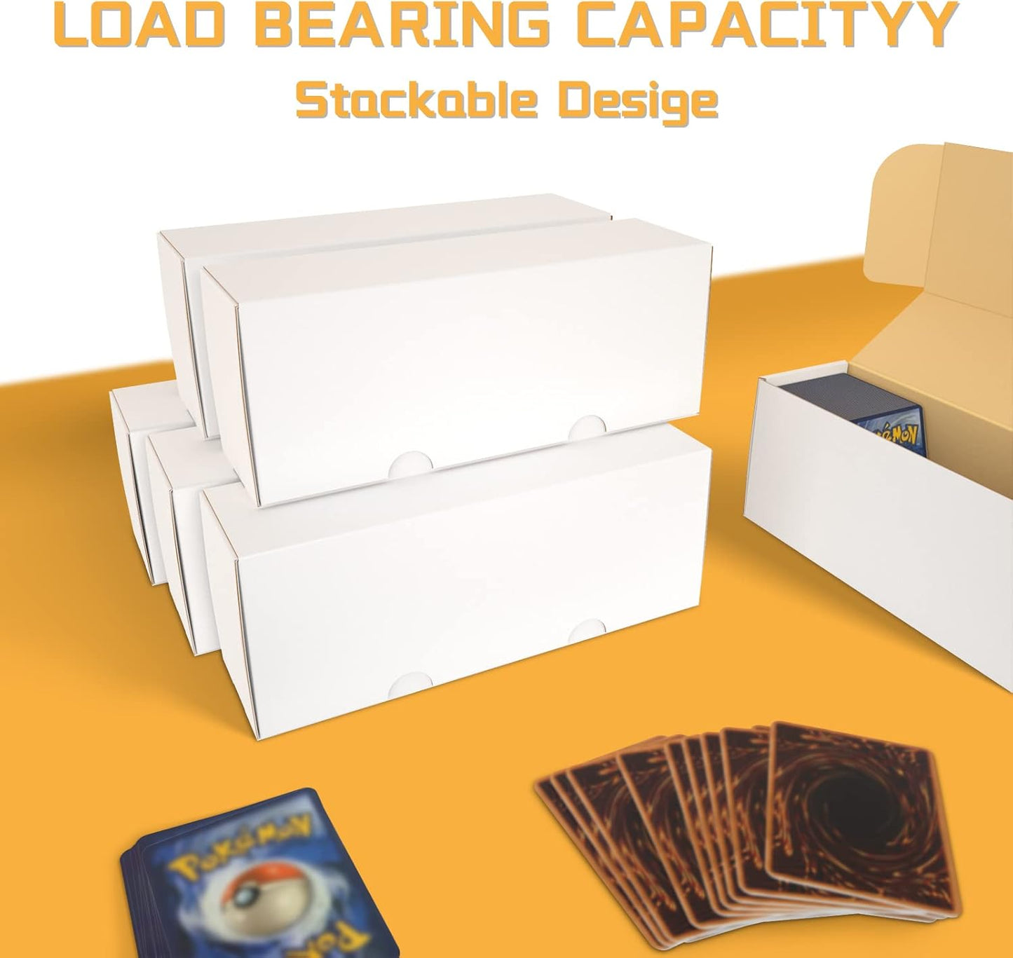 Trading Card Storage Box,Sports Card Storage Boxes, 6-Pack Cardboard Card Box for TCG/Magic/Mtg Basketball Cards, Collectible Trading Cards