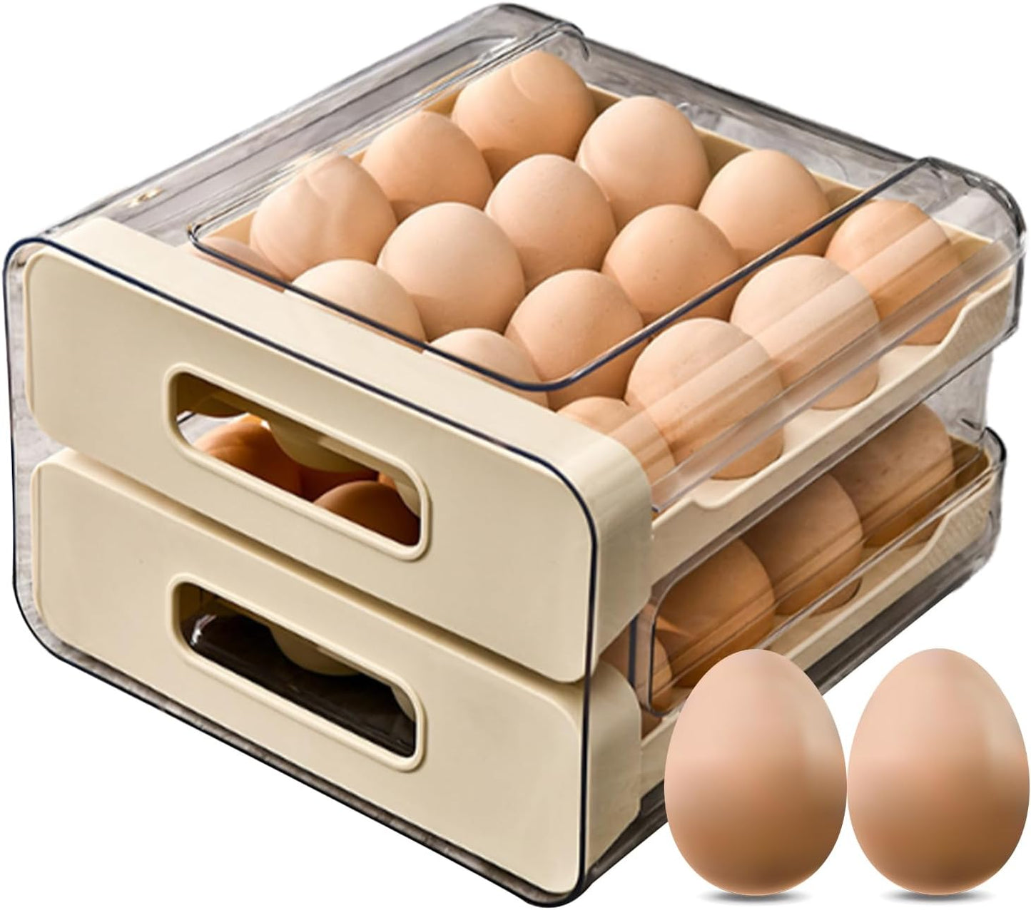 Egg Holder for Counter | Large Drawer Type Storage Box - Large Capacity Chicken Egg Holder Storage - for Home Kitchen Pantry Cabinet Farmhouse Apartment RV Camping Organization