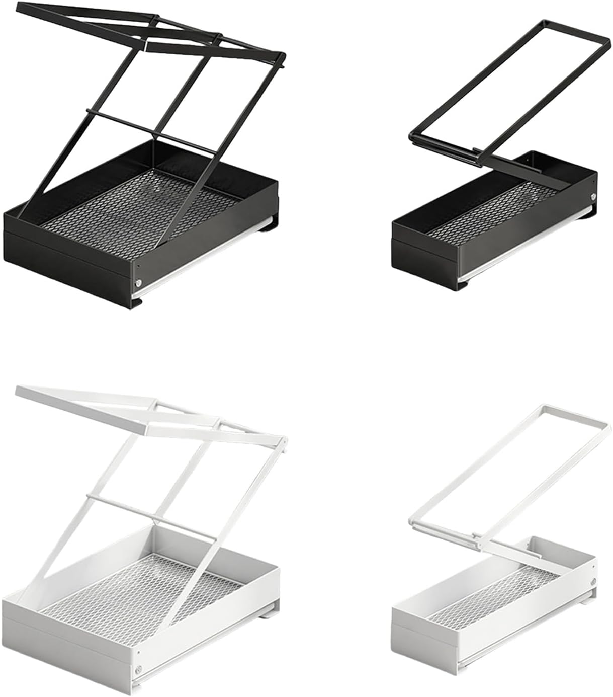 Collapsible Sink Holder Kitchen Tool Organizer Drain Tray with Cleaning Supplies Holder Storage Rack for Brushes and Detergent