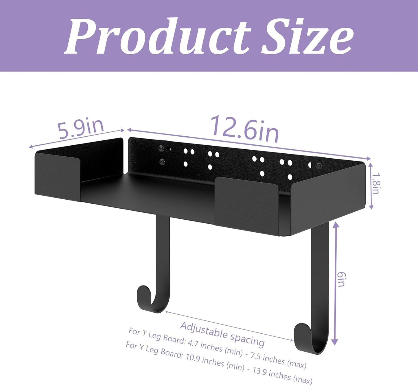 JUYSON Ironing Board Holder Wall Mount for T&Y Leg Ironing Board Hanger, Iron Holder Wall Mounted for Laundry Room
