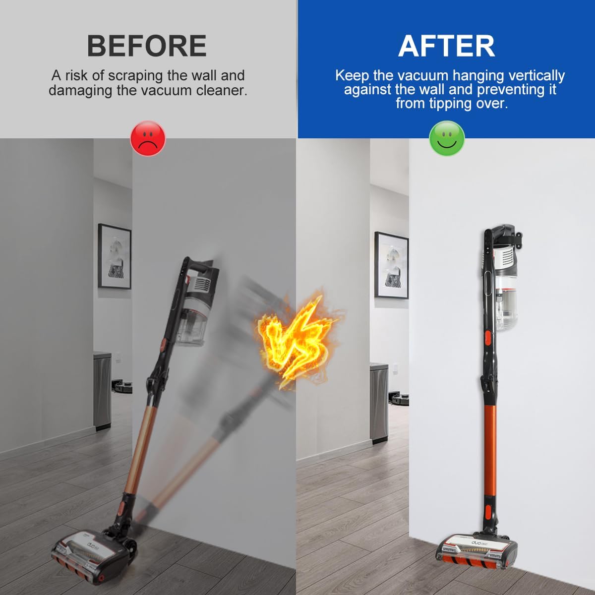 LANMU Wall Mount Holder Compatible with Shark IX141 IZ377H IZ376H IZ462H IZ163H IZ363HT IZ682H Pet Cordless Stick Vacuum, Handheld Vac CH951 and V10 V11 V12 V15 Vacuum Cleaner