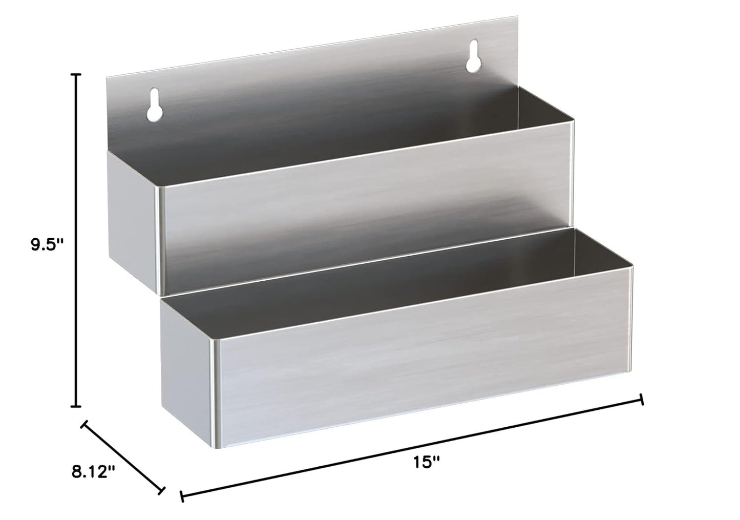 Stainless Steel Double Tier Speed Rail, Liquor Rack, Speed Rack, Bottle Holder - 15 Inch